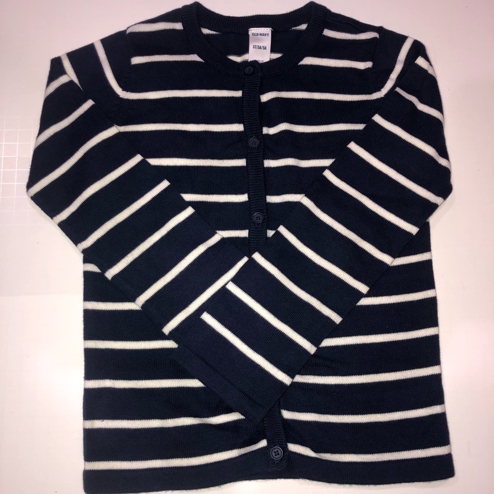 Old Navy Blue and White Striped Sweater 5T